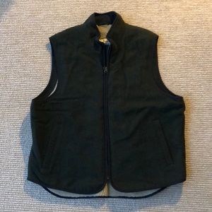 LLBean Large Fleece Lined Vest Dark Green